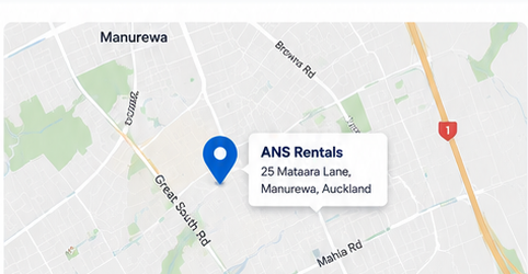 Map showing ANS Rentals in Manurewa